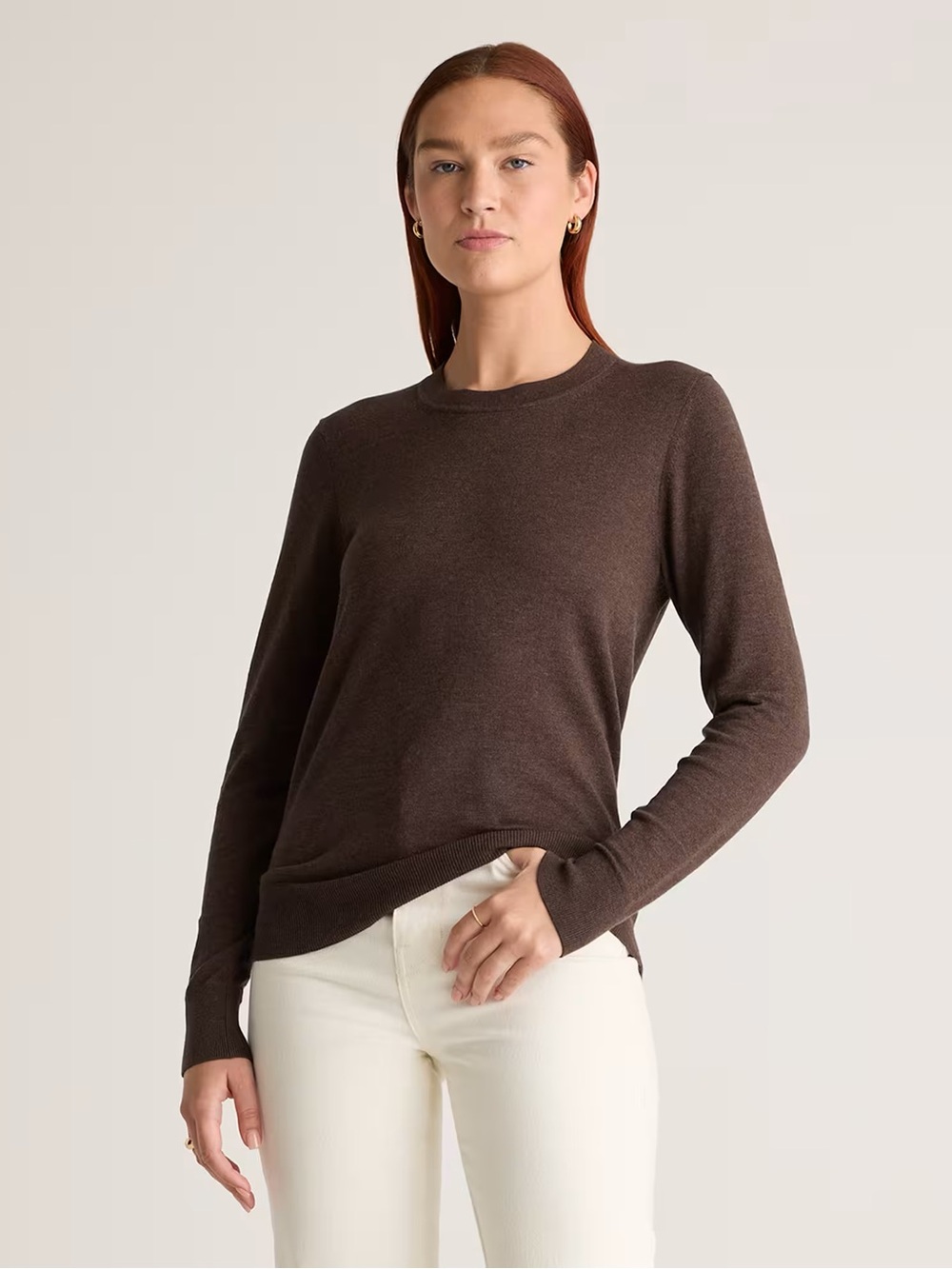 Quince - Lightweight Cotton Cashmere Crew Sweater